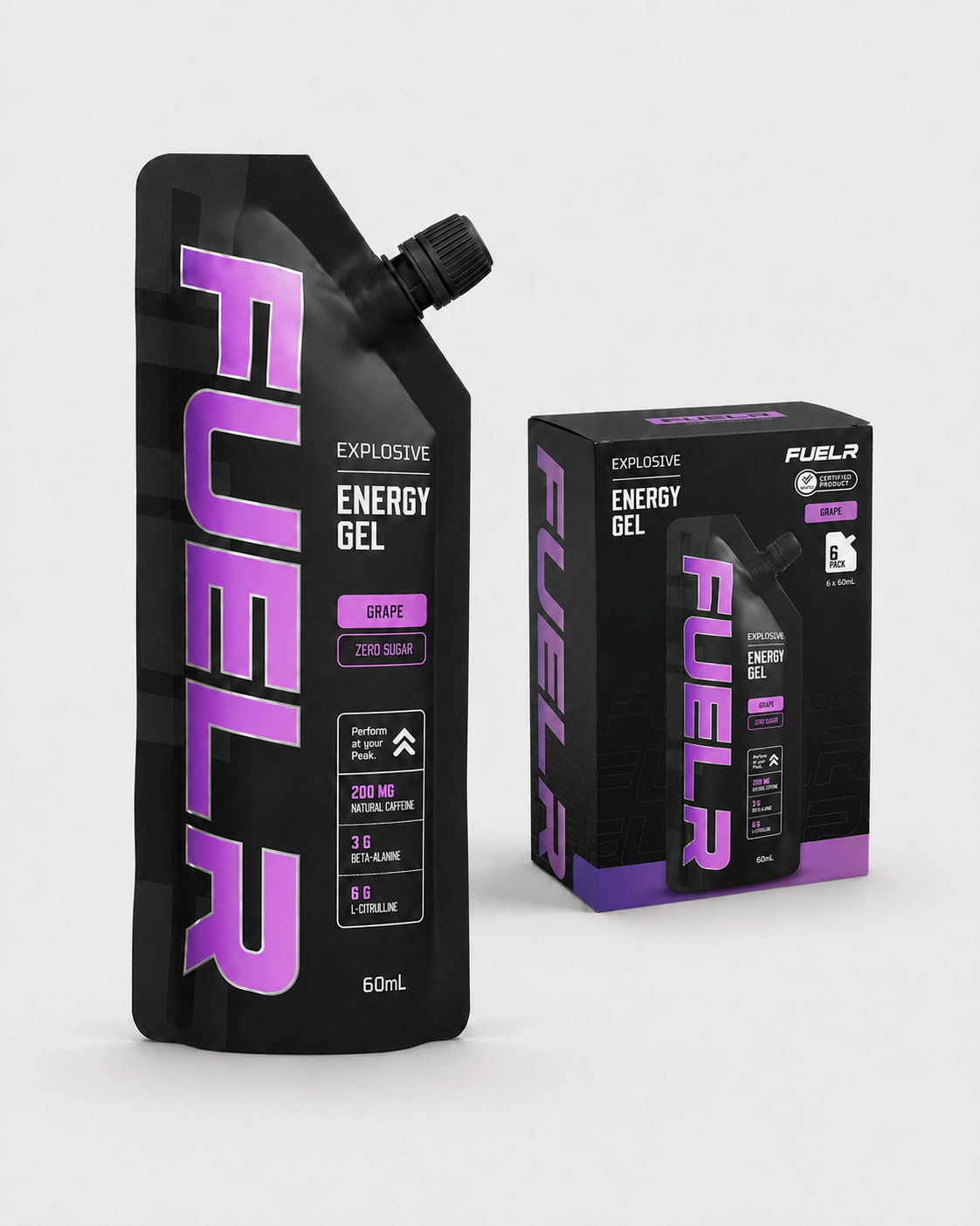 CAFFEINATED ENERGY GELS - GRAPE