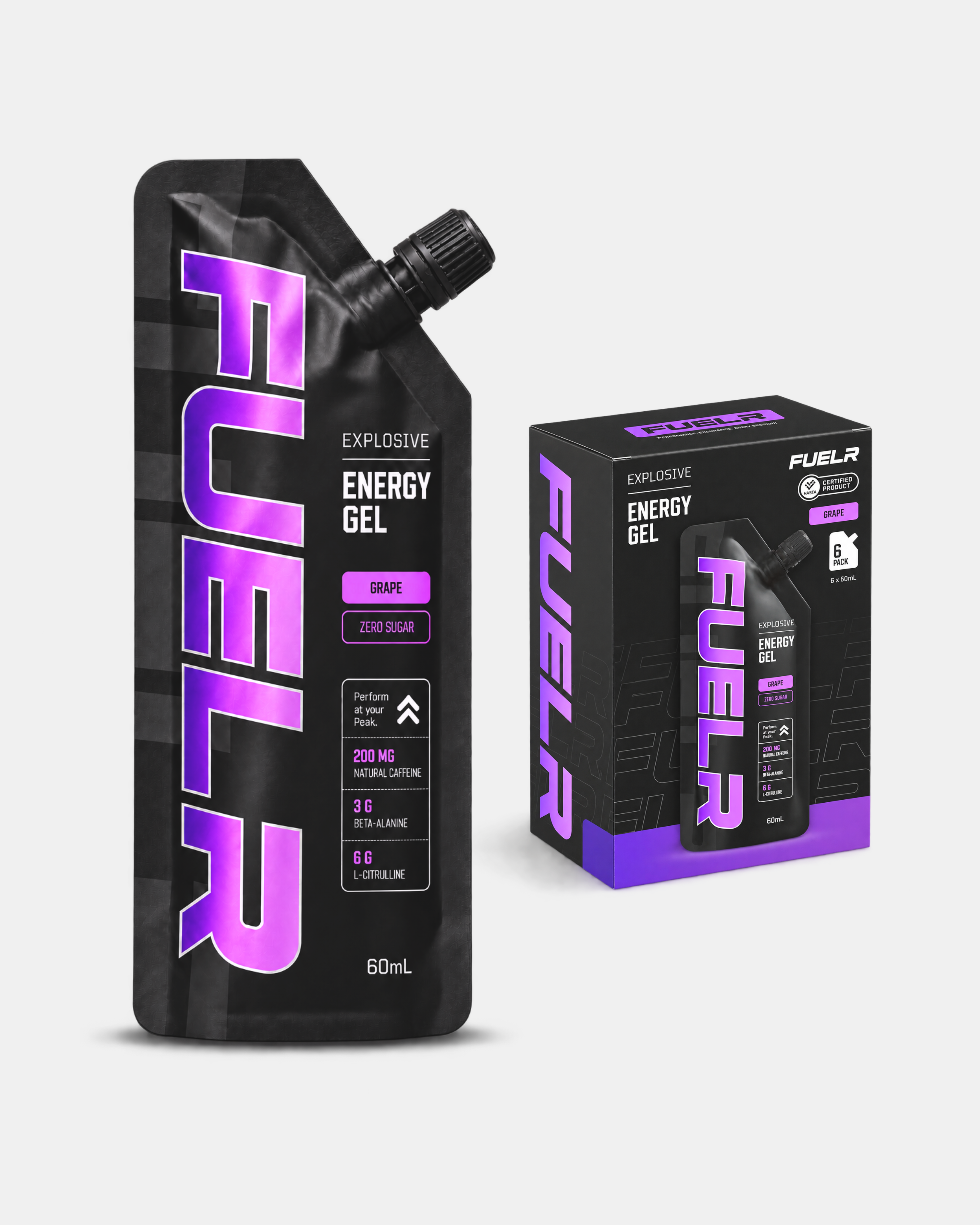CAFFEINATED ENERGY GELS - GRAPE