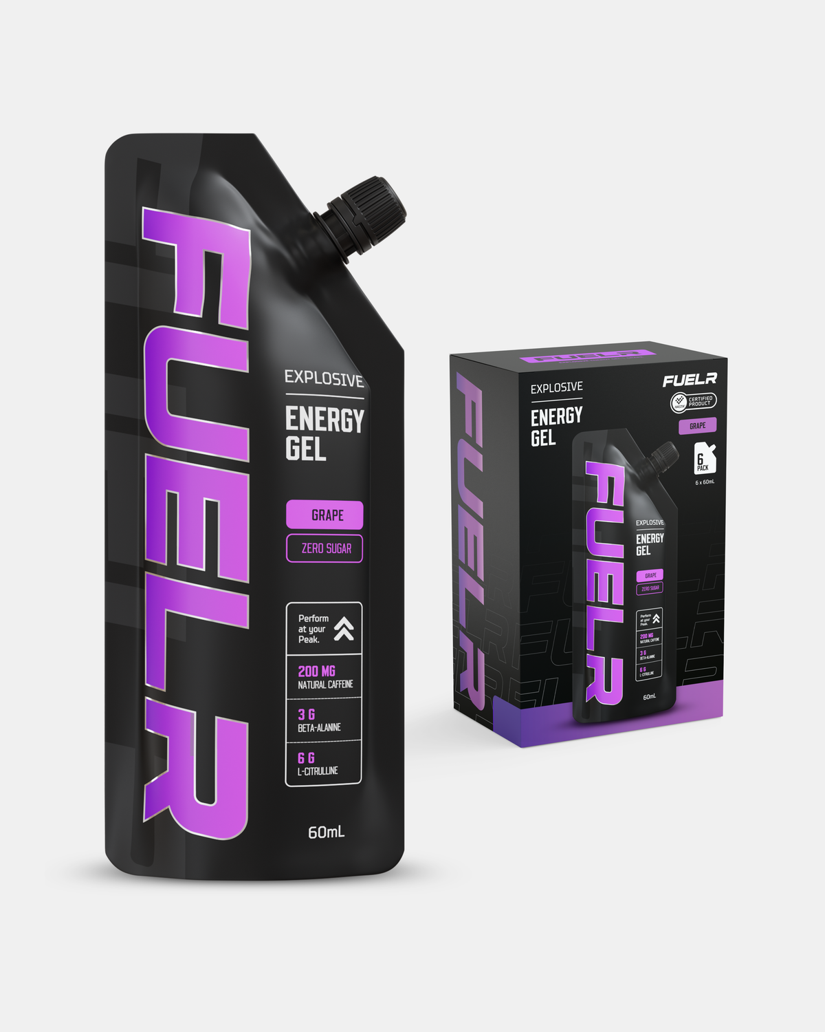 CAFFEINATED ENERGY GELS - GRAPE