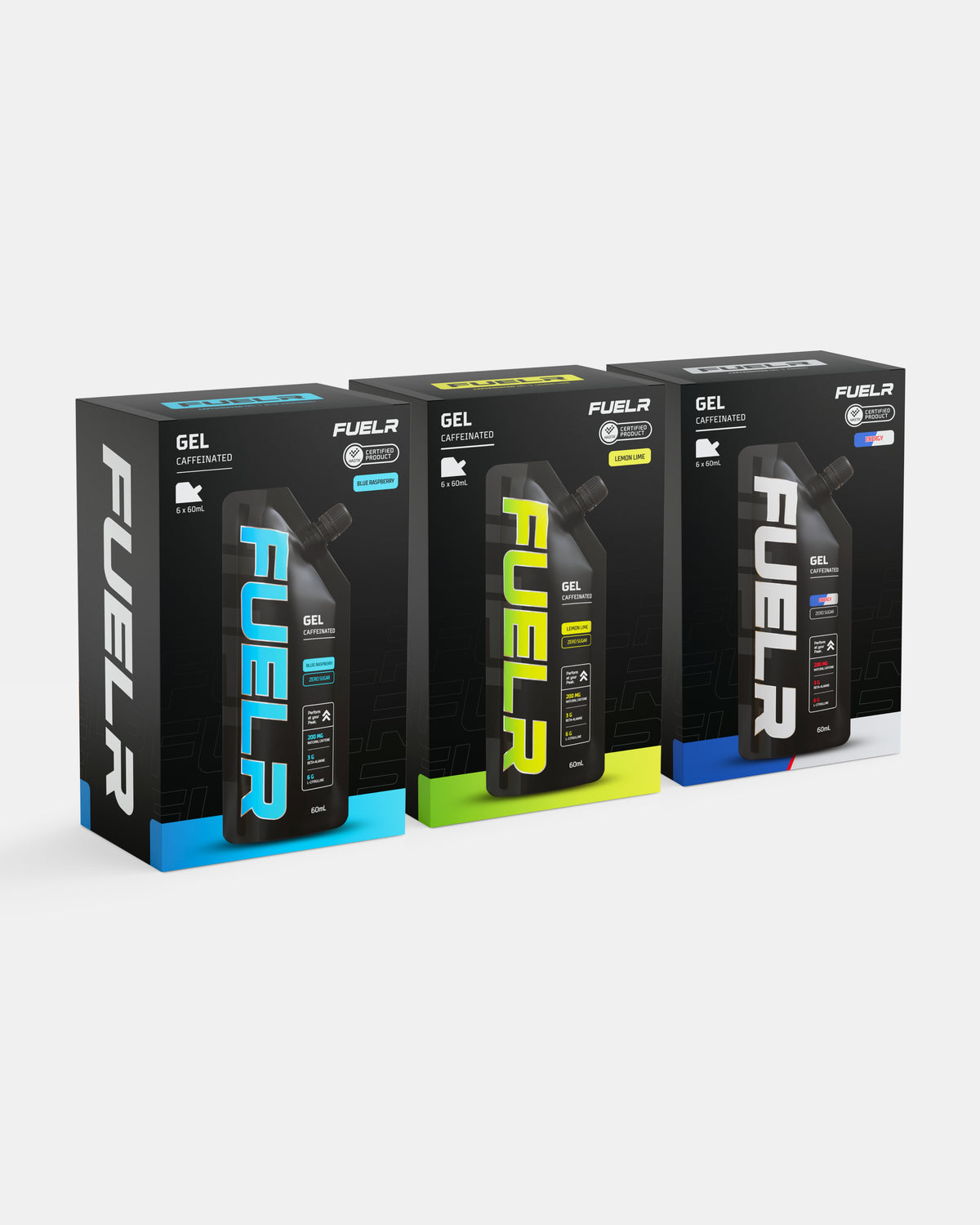FUELR Caffeinated Energy Gel Bundle – 3 Flavours | Sports & Running Gels
