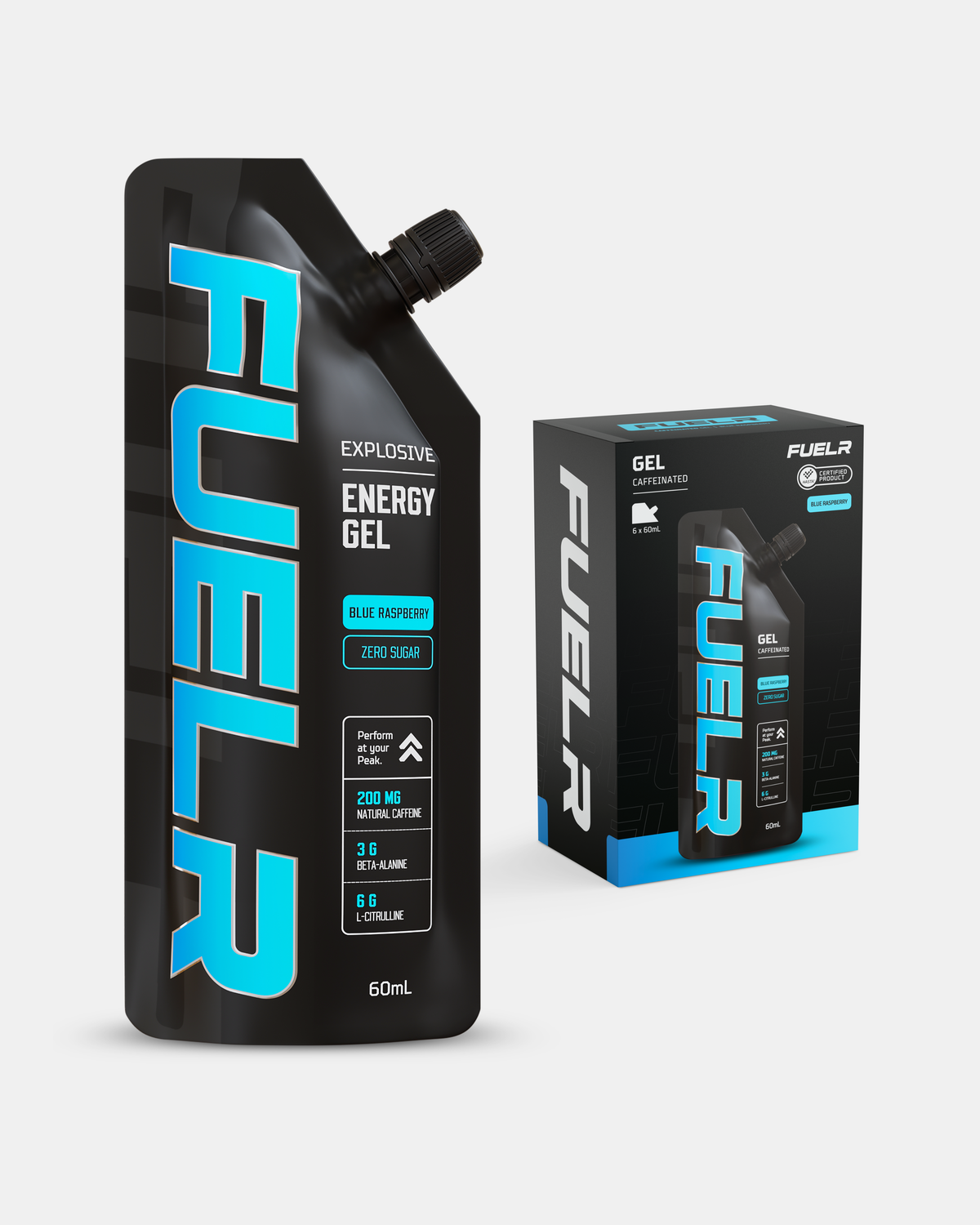 CAFFEINATED ENERGY GELS - BLUE RASPBERRY